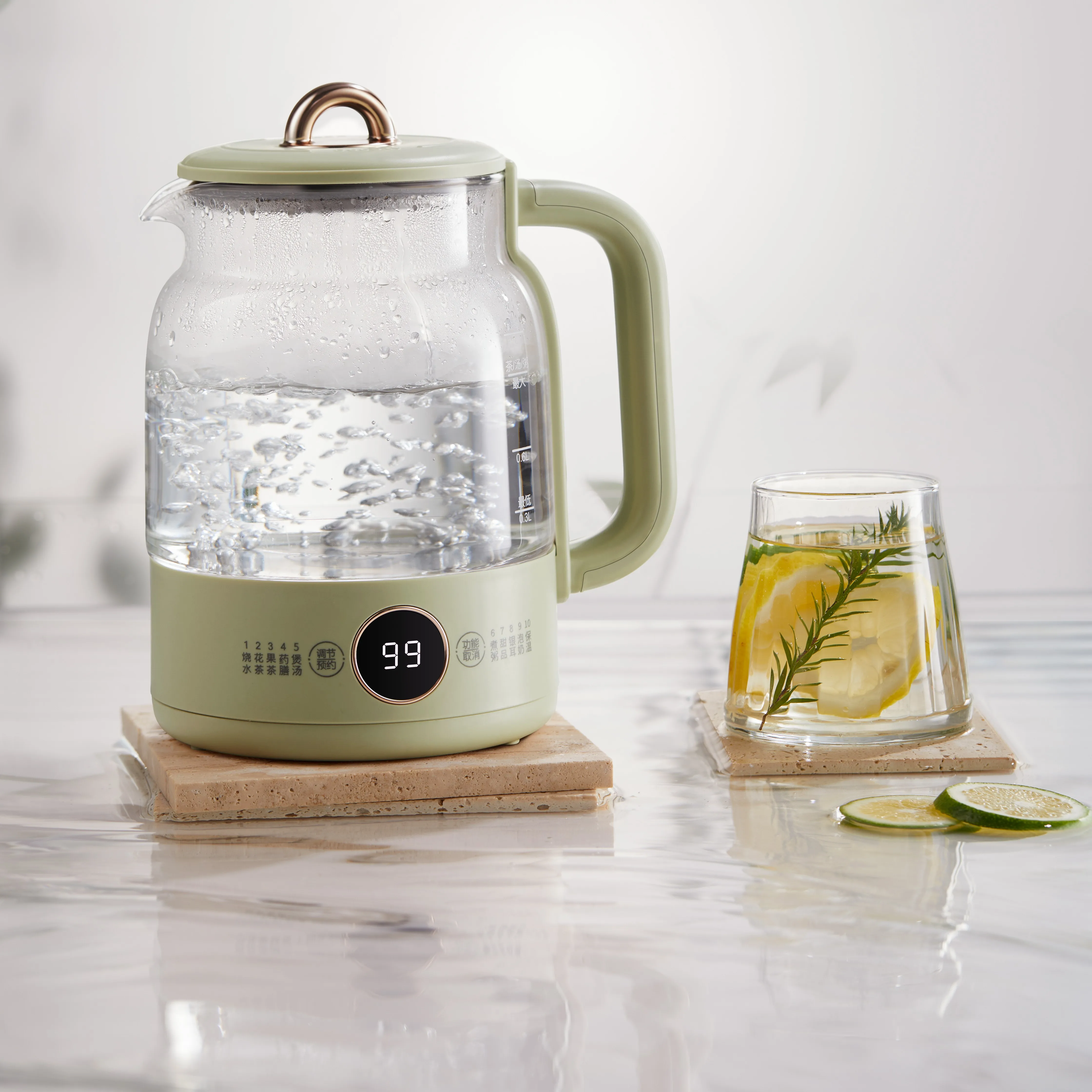 Hot Selling Electric Glass Kettle Office and Household Multi-Functional Health Tea Boiling and Stew Keep Warm Feature