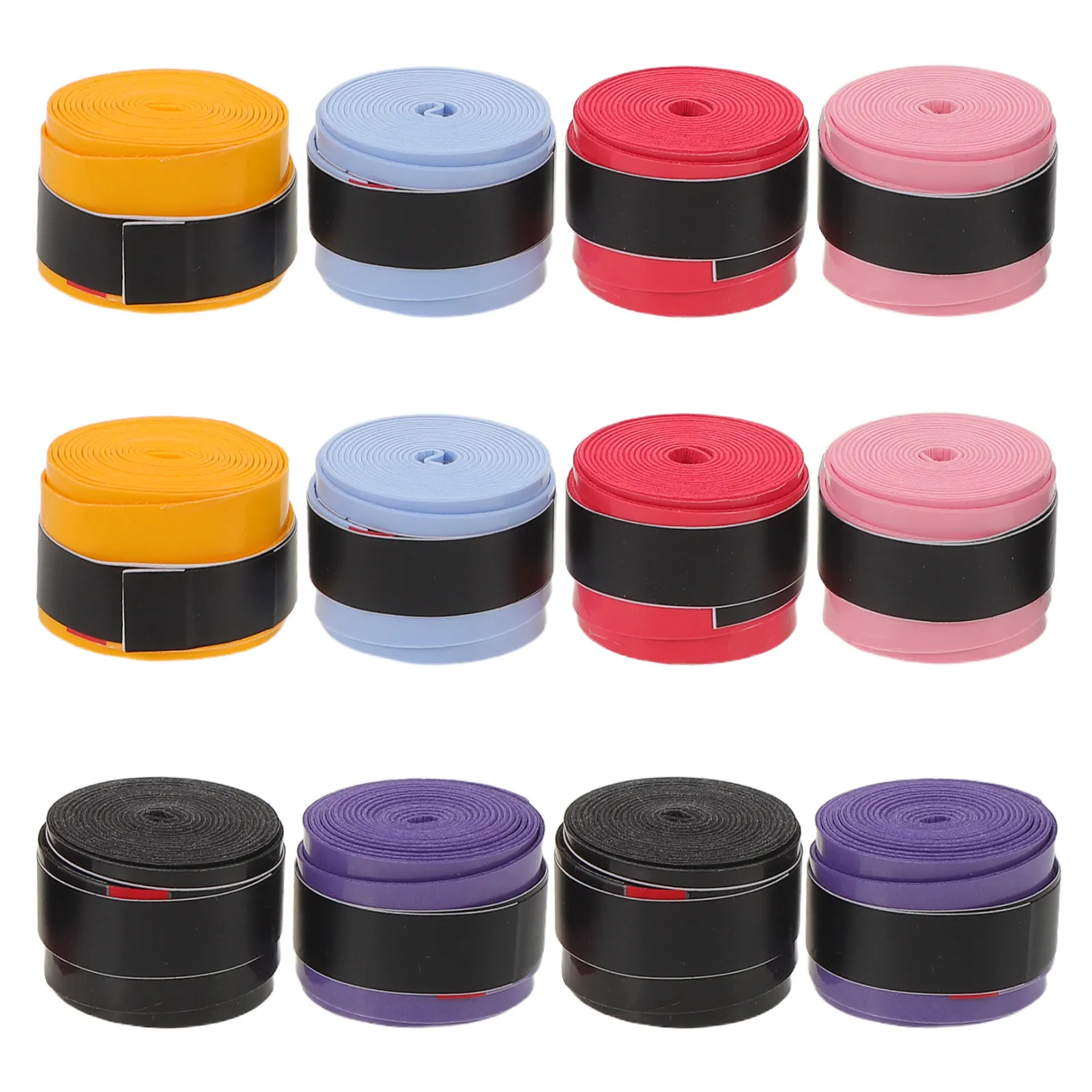 

6Pairs Badminton Racket Absorbent Overgrip PU Anti Slip Sweat Grip Tape Vibrating Racket Wrapping Bands for Training