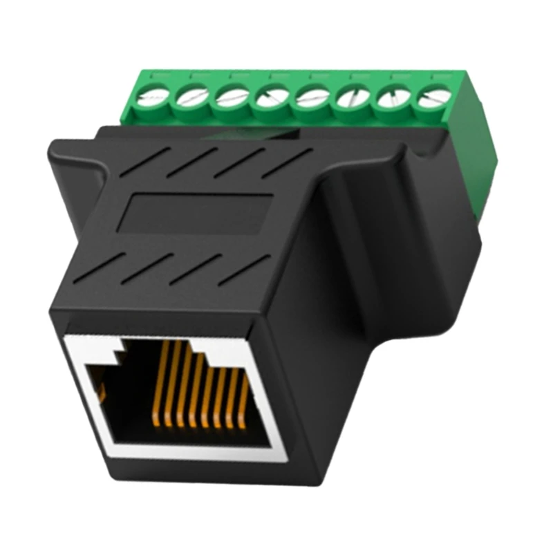 RJ45 to 8 Pin Screw Term Block Terminal Connector RJ45 Female 8P8C to 8 Pin Terminal for Cat7 Cat6 Cat5 Cat5e Extender