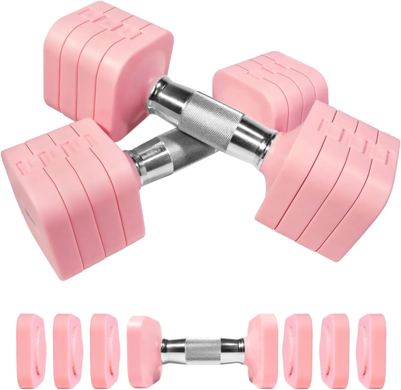 Dumbbell Set, 4 in 1 Free Weights Dumbbells Set for Women Men Hand Weights Set Adjust Dumbbell Weight Set for Home Gym Exercise