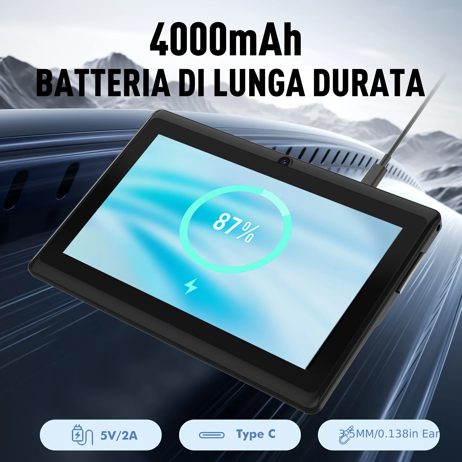 I-Atar P3 العلامة التجارية الجديدة 7 بوصة متعددة اللغات Android Tablet، Android 12.0 Tablet 4Gb Ram 32Gb Storage، Type-C Tablet، معالج Mtk رباعي النواة، شاشة تعمل باللمس 1280*800 Ips، كاميرا مزدوجة، تدعم 2.4 جيجا واي فاي مدمجة، تابلت مدمج 4000 مللي أمبير في الساعة