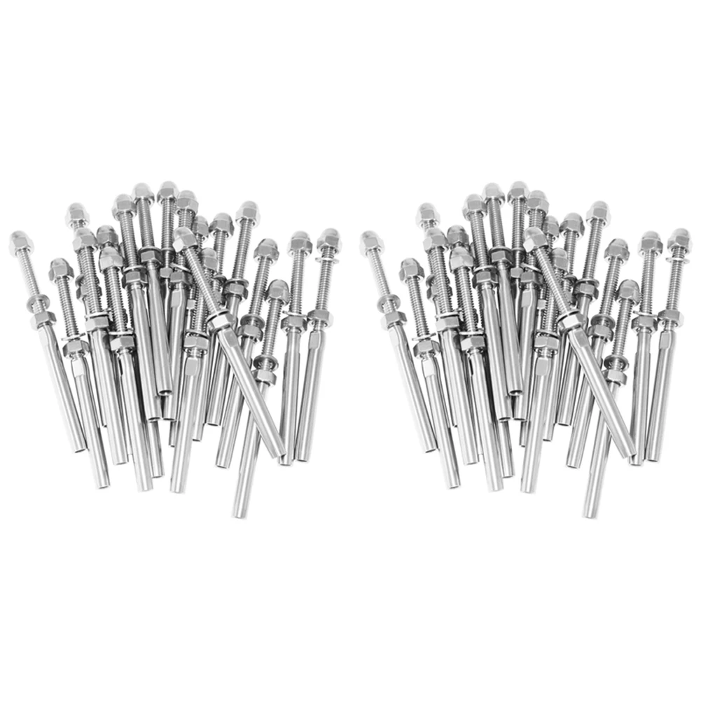 TFTP-40Pack Threaded Terminal Stud Stainless T316 Marine Grade Stud End Fitting Terminal
