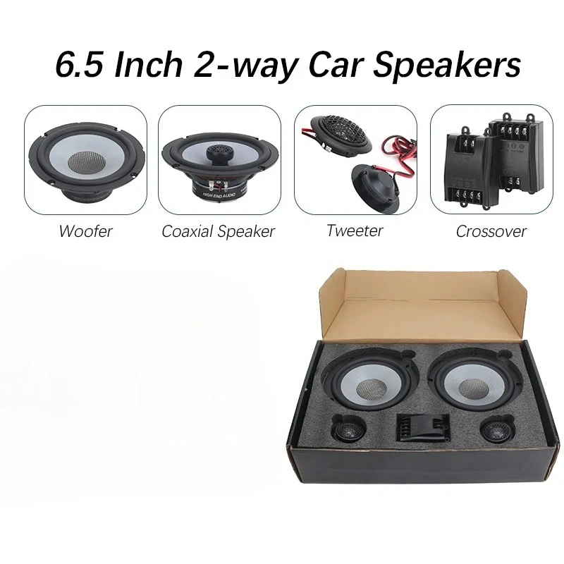 FACTORY direct high quality Zeming Audio YS65202 2-Way Component Speaker 6.5 Inch Speaker Set for Car Audio Sound System