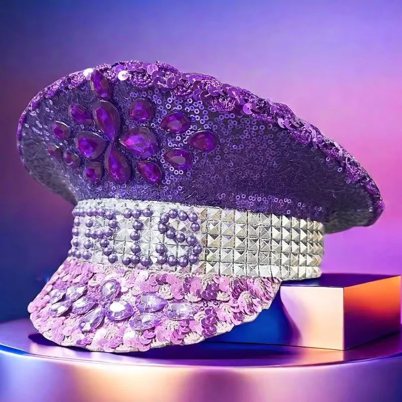 HongLuan – chapeau de Costume d'halloween, chapeaux de capitaine en strass pour femme de Festival Burning Man, accessoires féminins de Cosplay