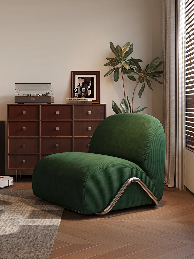 

Medieval retro single sofa chair Internet celebrity designer living room bedroom balcony small apartment lazy leisure sofa