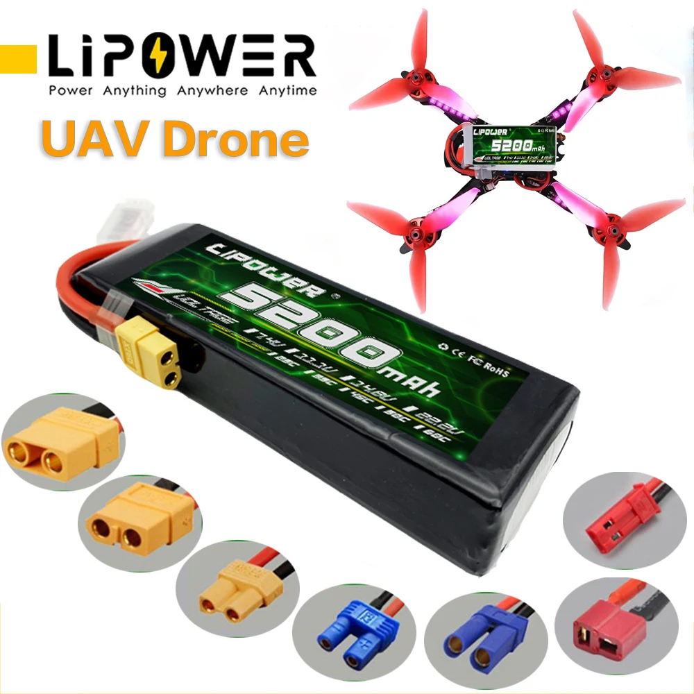 5200mAh Lipo Drone UAV lithium Battery Quadcopter Four Axis 7.4V 11.1V 14.8V 18.5V 22.2V For RC Car FPV Racing Truck Boat Part