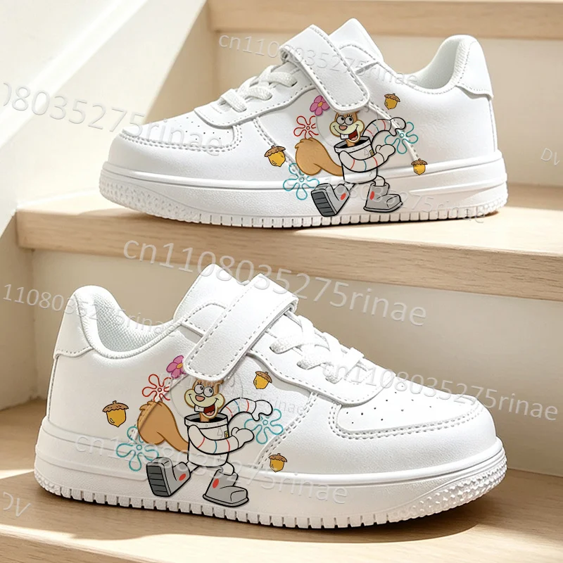 S-SpongeBobs Cartoon Printing S-Sandy Cheekss boys girls comfortable breathable Four seasons universal Board Shoes kids Gift