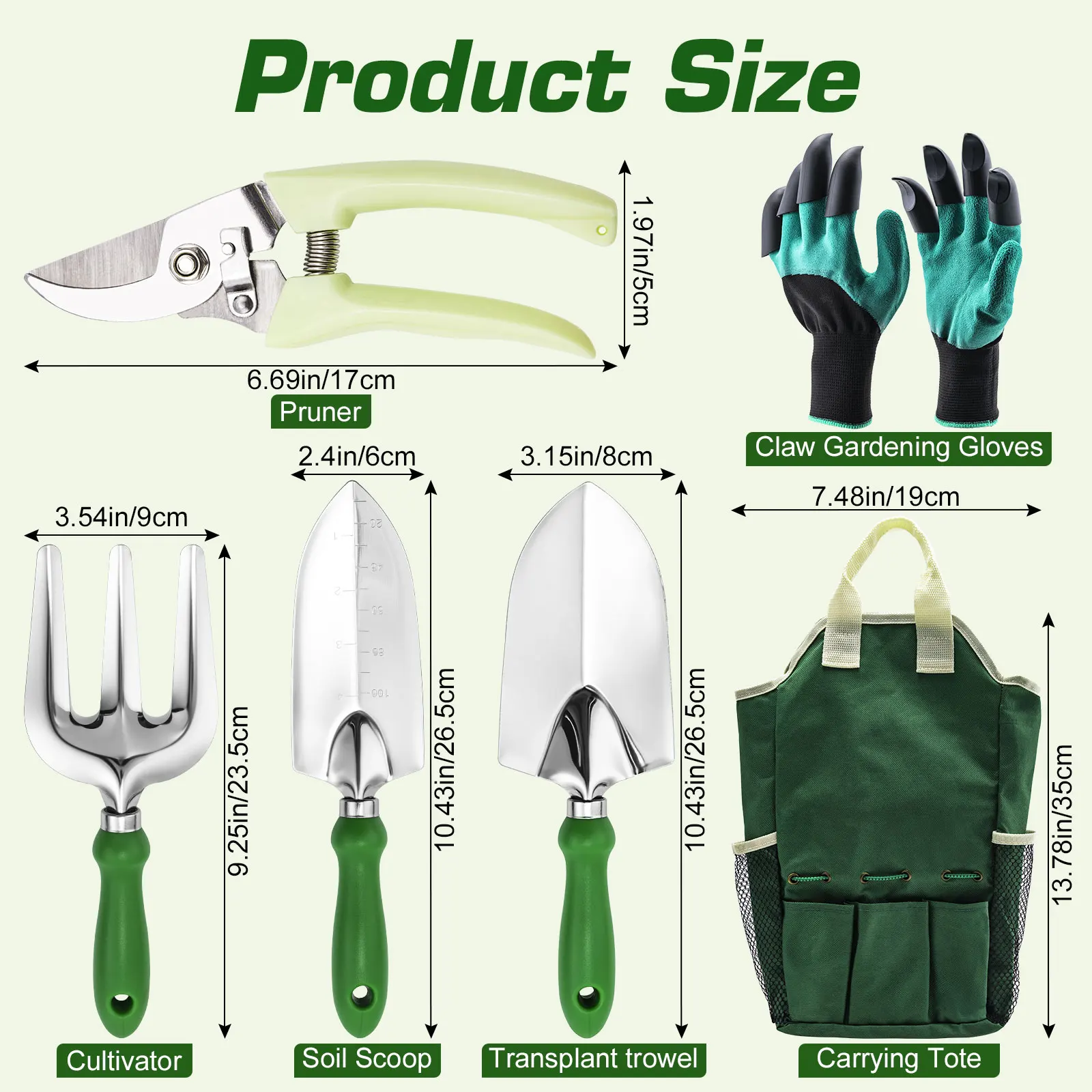 Goture Gardening Tools Set Including Garden Shear Claw Gardening Gloves Cultivator Transplant Trowel Soil Scoop Planting Tools