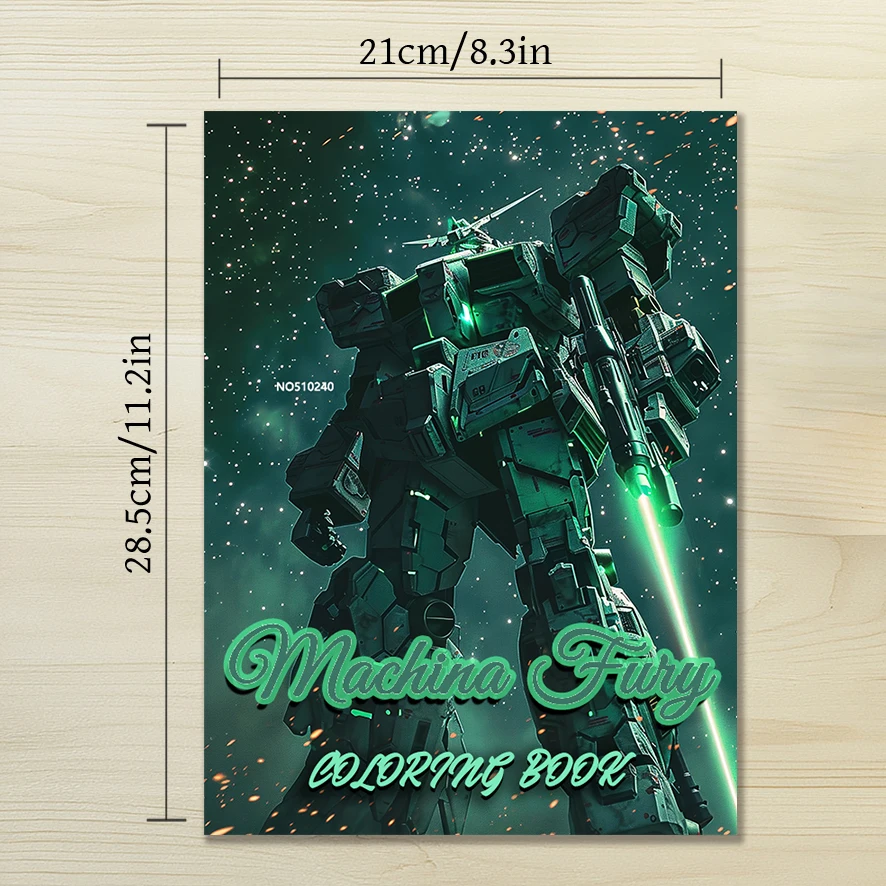 Machina Fury Coloring Book - 8.3x 11.2 Inch 22 Page Coloring Book - Helps Reduce Stress and Ease Emotions