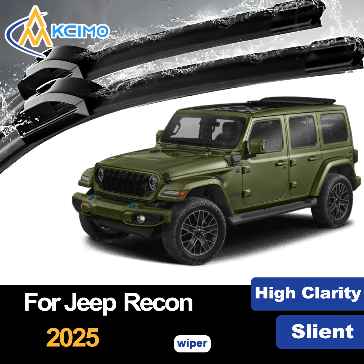 

Front Wiper Blades for Jeep Recon 2025 Premium Car Durable Slient Black Windscreen Windshield Window Wiper Accessories