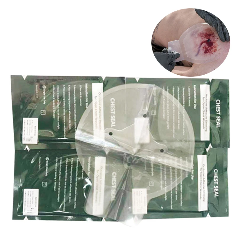 

1pc North American Rescue Hyfin Chest Seal Medical Chest Seal Vented Outdoor Emergency First Aid