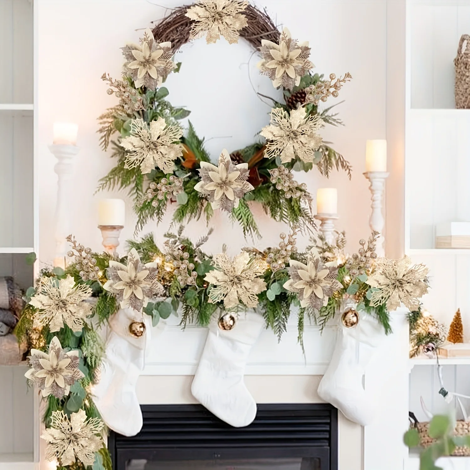 21 قطعة الزهور الاصطناعية باقة التوت عيد الميلاد الديكور زهرية للمنزل غرفة ديكور وهمية الزهور جارلاند حلية اكسسوارات