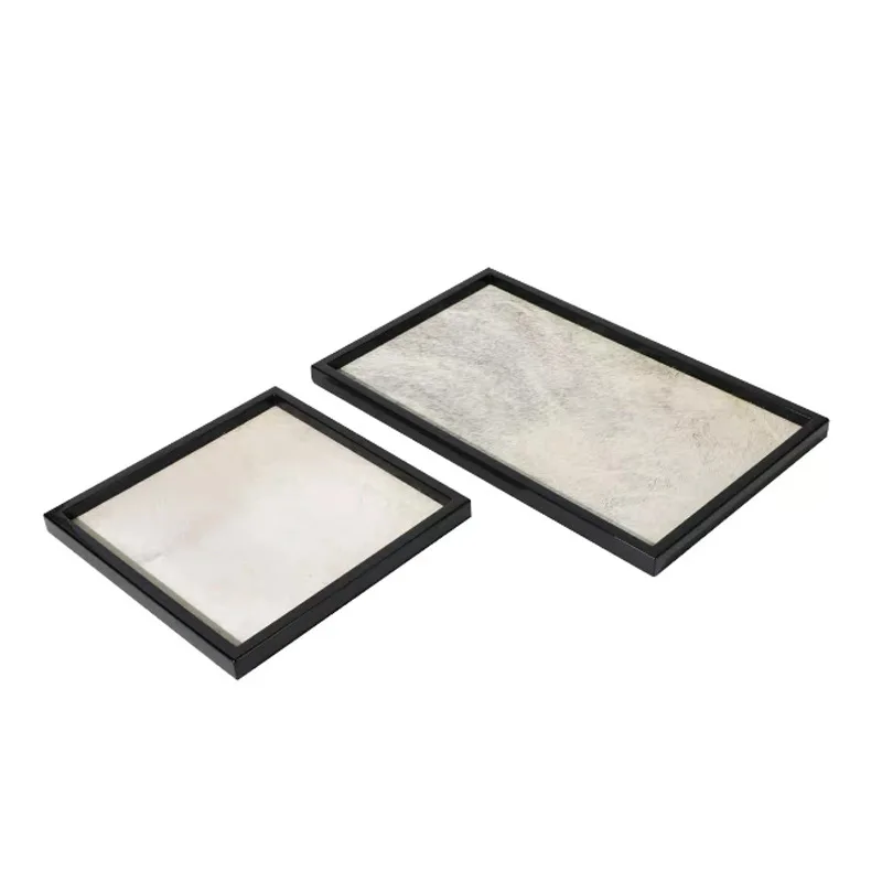 Modern simple European light luxury horsehair square tray, model house, homestay, bedroom accessories