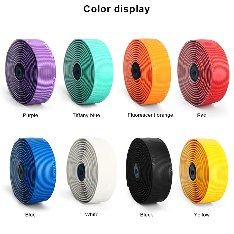1Pair Bicycle Handlebar Tape With 2 End Plug Anti-Slip Shock Absorption Bar Wraps Fixing Straps PU+EVA Road Bike Handle Belt