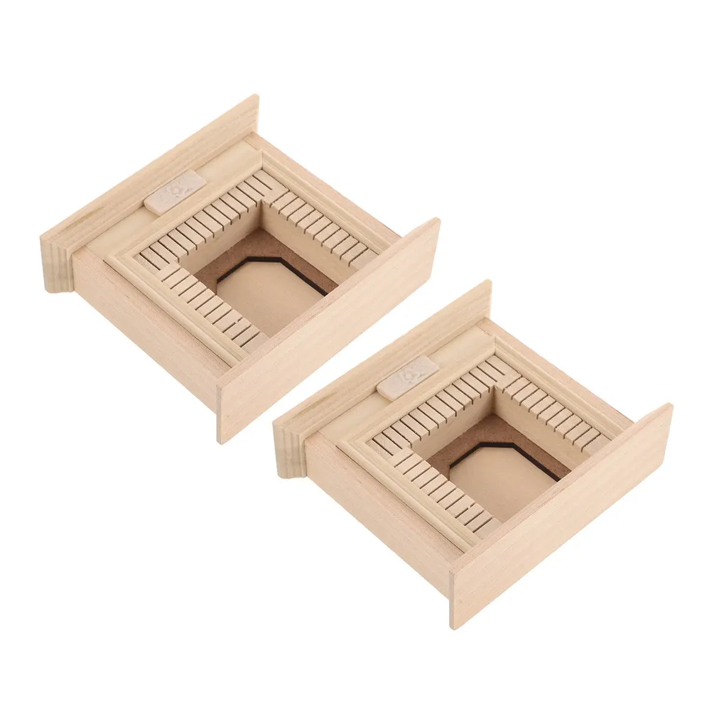 

2Pcs Wooden Dollhouse Miniature Fireplace Unfinished DIY Kit for Fairy Garden Micro Landscape Decoration Desktop Fireplace Mini