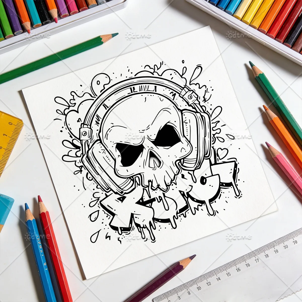 Wild Style Graffiti-Malbuch für Erwachsene mit Porträt einer Alten Frau DIY Mal- und Zeichenbuch zur Entspannung und gegen Angstzustände – Detail 5