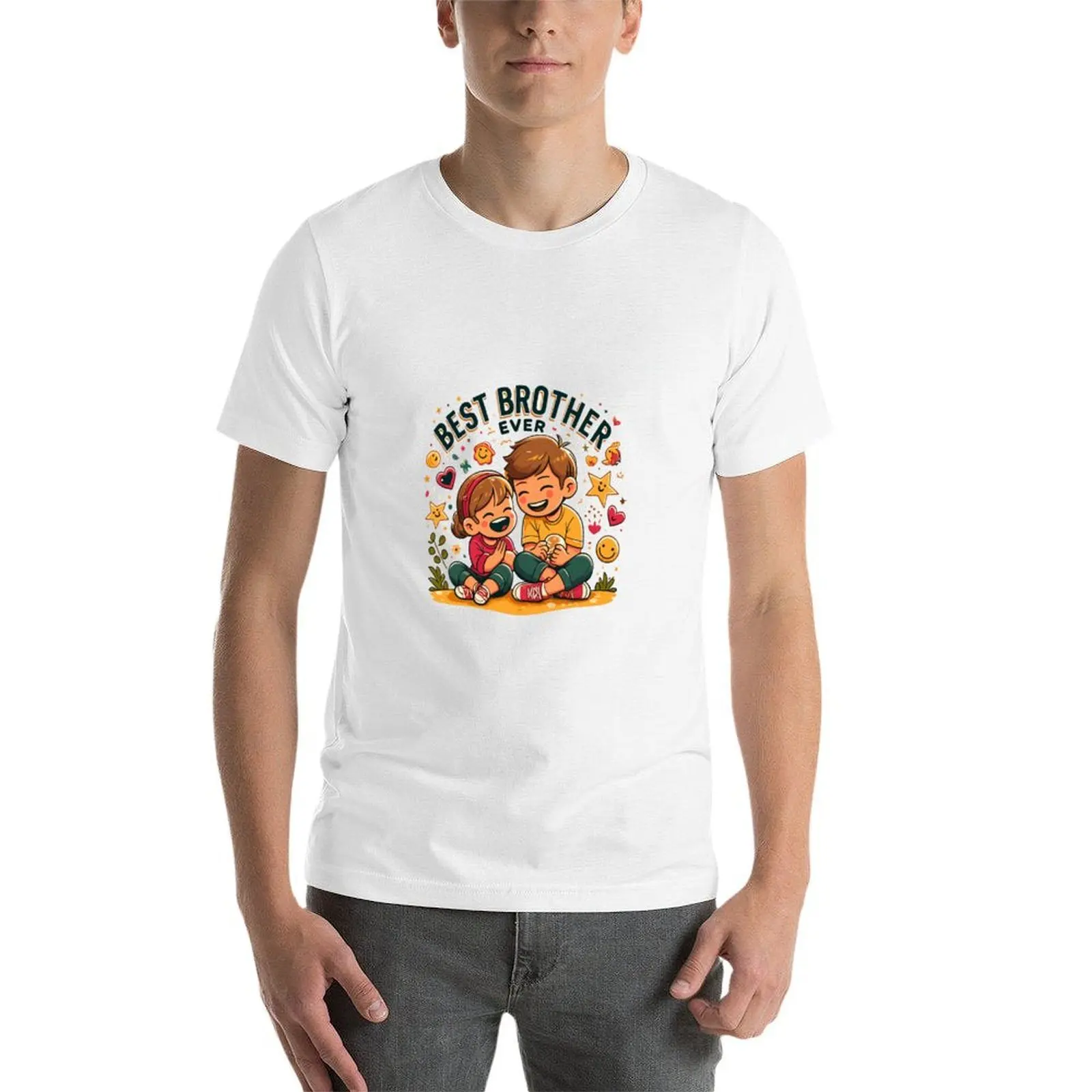best big brother ever,national siblings day T-Shirt Street Style Casual Tee Shirt view 3