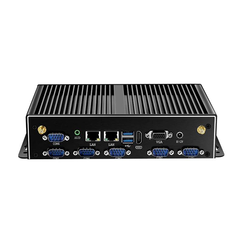 Helorpc 2LAN6COM Industrial Mini PC with Inter Celeron J1900 Support WIN10 LINUX Pfense with 4xUSB3.0 2xUSB2.0 1xHDMI Computer