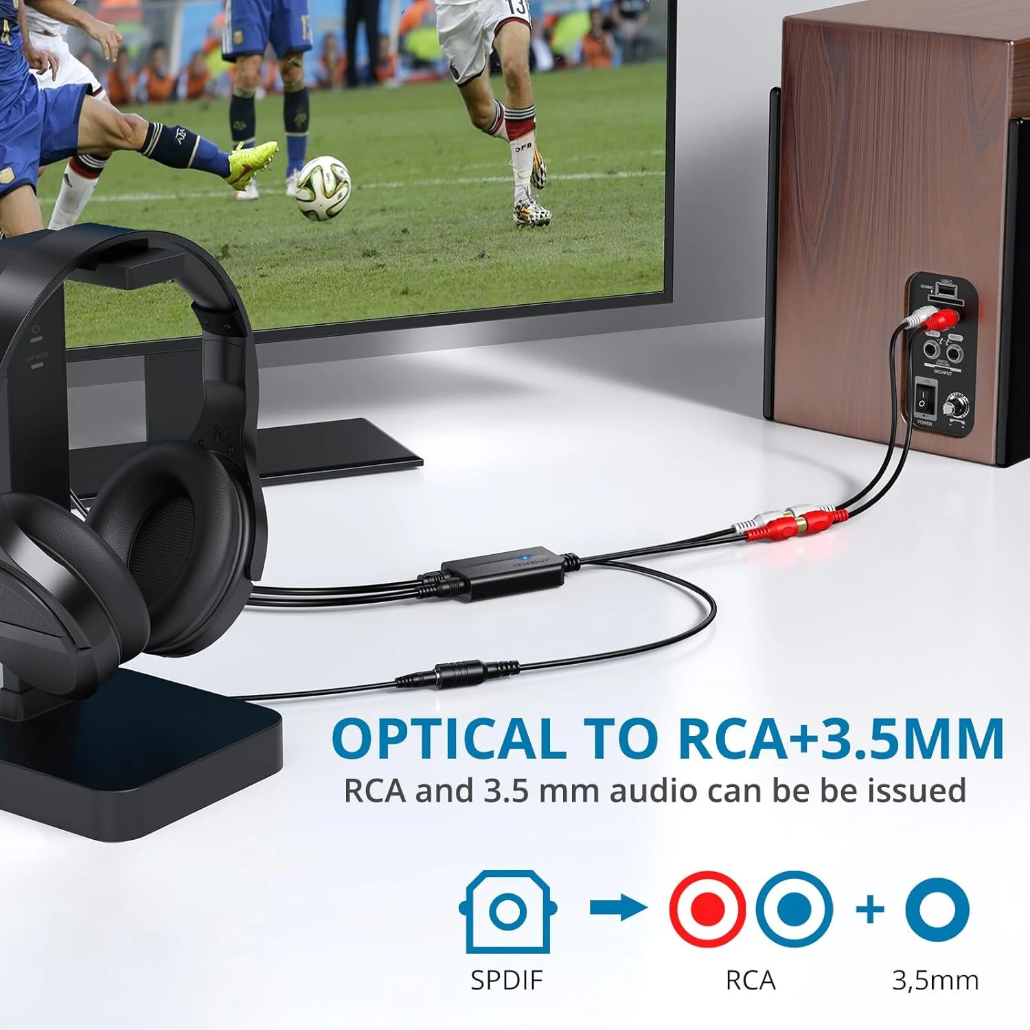 Compact 192khz DAC Converter Spdif To RCA Digital To Analog Audio Converter Optical Toslink To RCA Female Or Male Audio Adapter