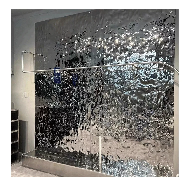Decorative Color Stamp SS 201 430 304 Wall Panel Water Ripple Hammer Stainless Steel Material