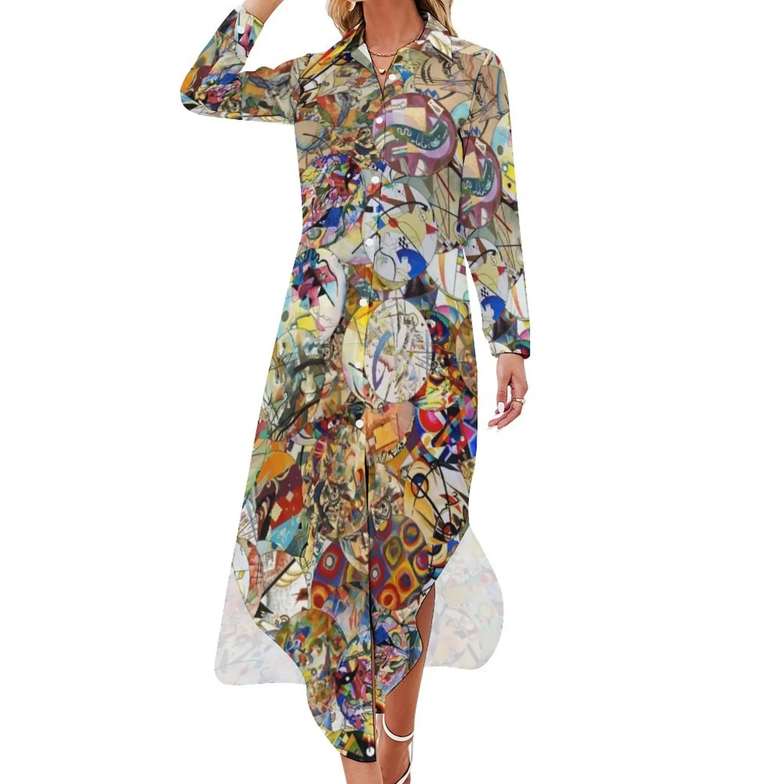 

Wassily Kandinsky Long Sleeved Shirt Dress prom dress 2024 Dress woman