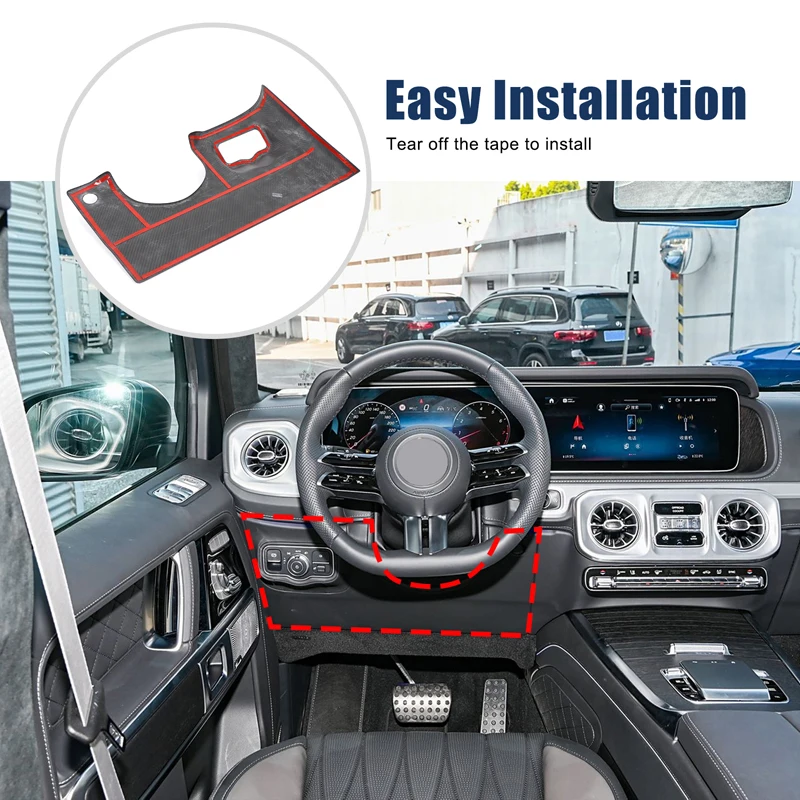 Real Carbon FiberFor Mercedes Benz G-Class G500 W465 2025 Automotive Headlight Switch Panel Steering Wheel Lower Panel Stickers