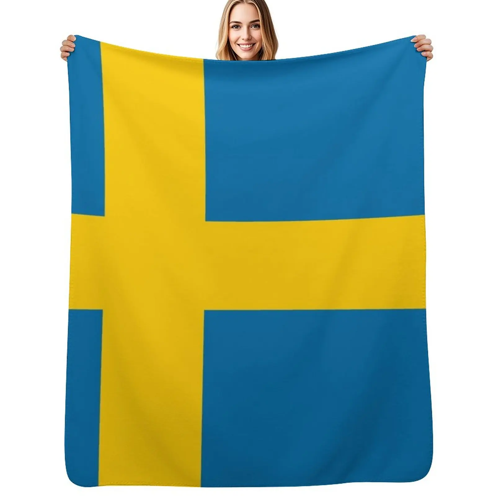 Sweden Flag Throw Blanket Decoratives Stuffeds Extra Large Throw Soft Plush Plaid Picnic Summer Beddings Blankets