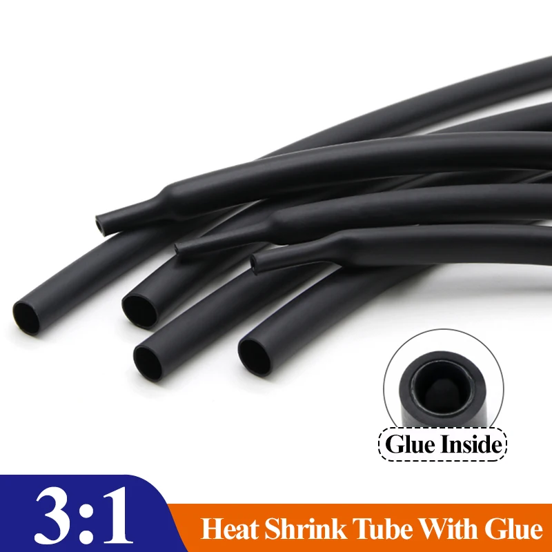 

3:1 Heat Shrink Tube With Glue Double Wall 1.6/2.4/3.2/4.8/6.4/7.9/9.5/12.7/15.4/19.1/25.4/30/39/50mm Heat-shrinkable Sheath DIY