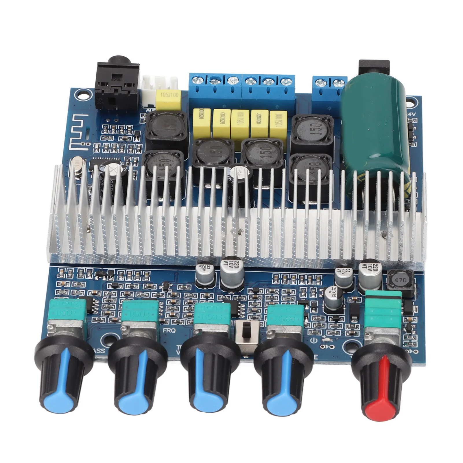 

Professional Subwoofer BT 5.0 Amplifier Board HIFI High Power 2.1 Channel Amplifier Board with Treble and Bass Control DC 12‑24V