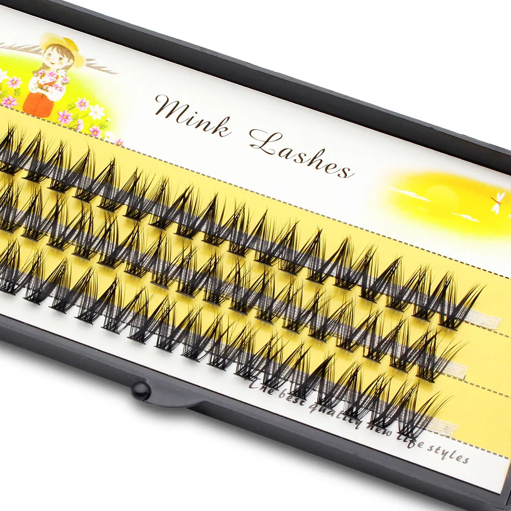 Big Capacity V Shape Phoenix Tail Fish Tail Dovetail Individual Eyelash Extension False Lashes Natural Faux Makeup Eyelashes