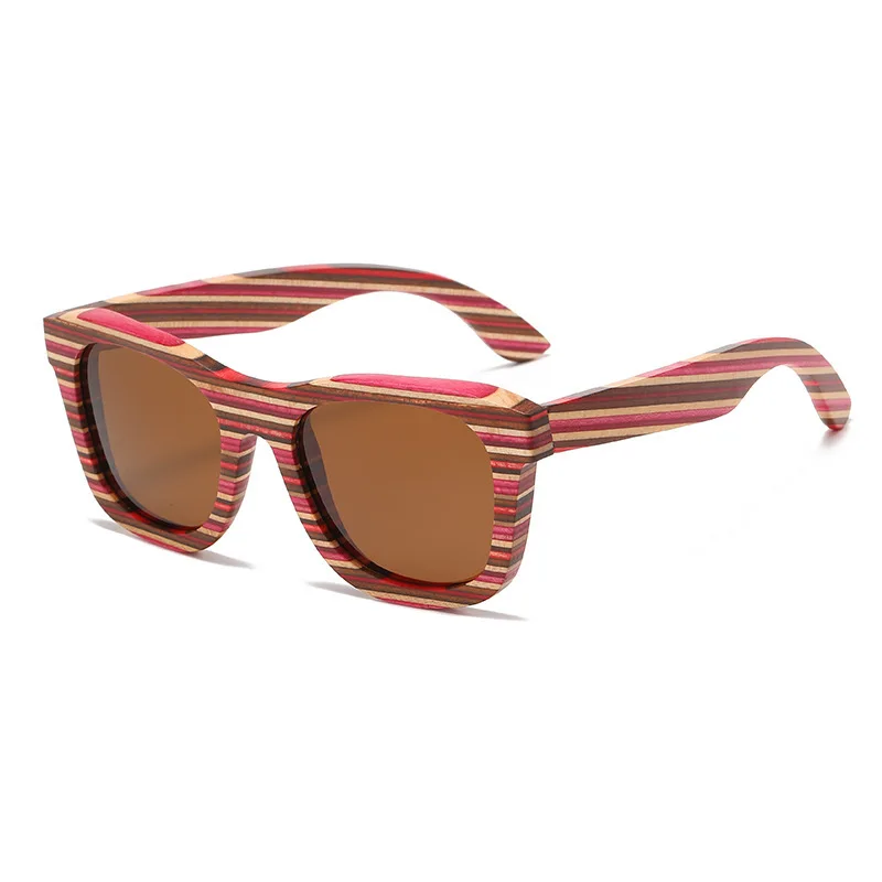 

Handmade Wooden Colorful frame Sunglasses Polarized Gafas Eyewear Eyeglasses Reflective lens Men Women Bamboo sunglasses