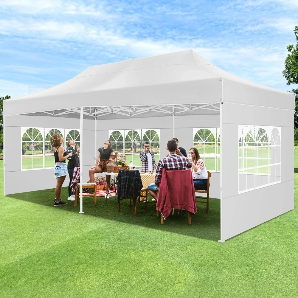 

10x20 Pop up Canopy Tent for Parties, Heavy Duty Easy Setup Tent with 6 Sidewalls, Outdoor Commercial Instant Gazebo