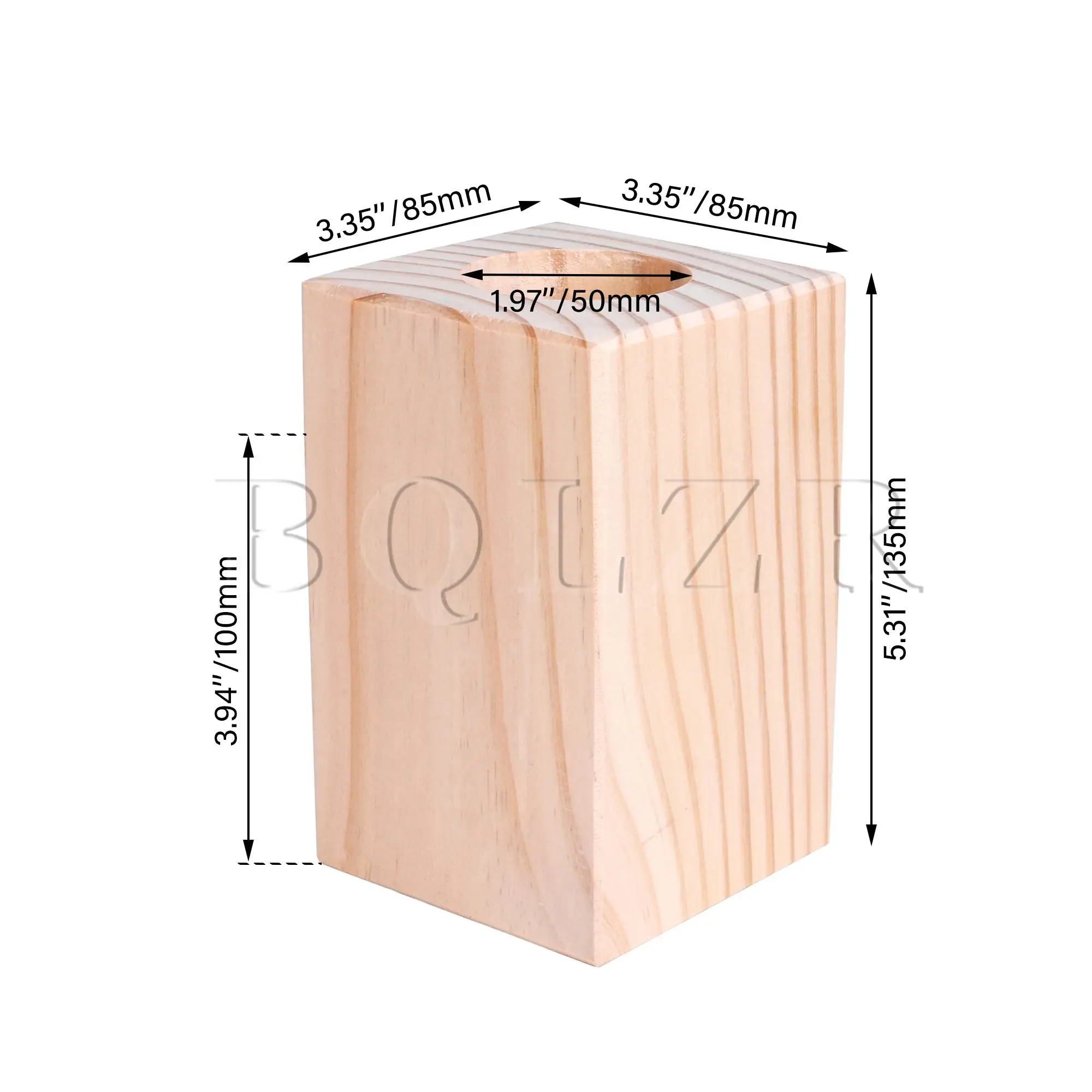 BQLZR 4PCS Karte Slot Runde Loch Holz für Tisch Bett Riser Heber 135x85x85mm