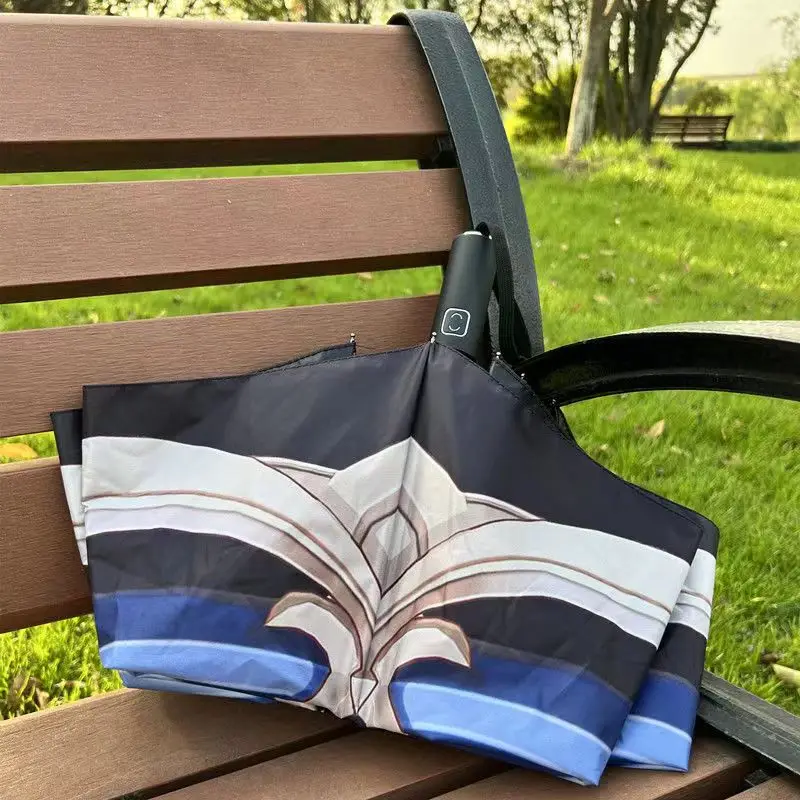 Portable Travel Sun Protection Umbrella Rain Women Men Windproof Rain-proof Parasol Anime Genshin Wanderer Impact Balladeer