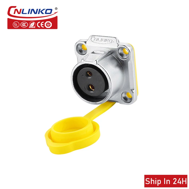Cnlinko LP20 M20 Power Connector 2/3/4 Pin 20A 500V Panel Mount IP68 Waterproof Male Plug And Female Socket for Welding Cable