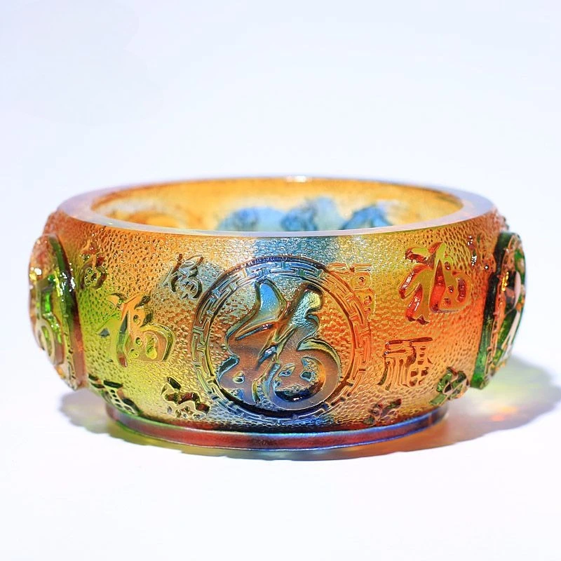 

Glazed handicrafts, enamel cornucopia, ornaments feng shui to attract wealth, household keys, storage porch, creative decoration