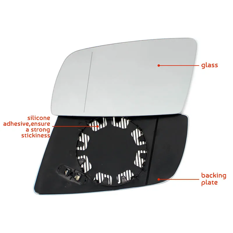Left&Right Side Heated Wing Mirror Glass Wide Angle Rearview Mirror For BMW 5 Series E60 E61 E63 E64 2003-2008 view 5