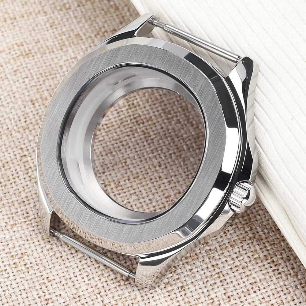 42mm Stainless Steel Watch Case Sapphire Crystal Glass For NH35 NH36 Movement for 32mm Dial Nautilus AQUANAUT Design Style Case