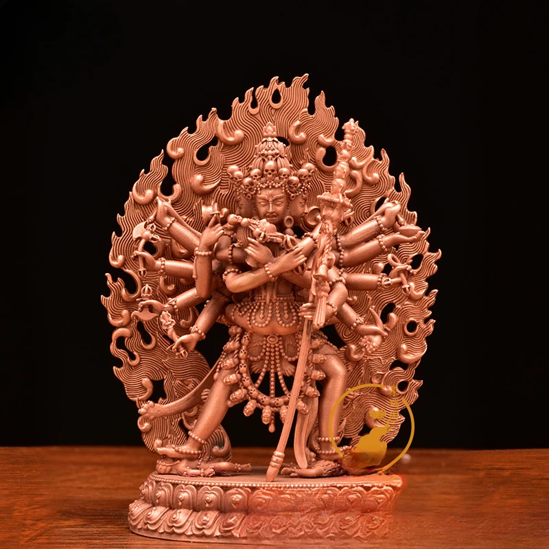 11cm Exquisite Red copper Carving Cakrasamvara Chakrasamvara Buddha statue Tibet buddhism Tantra sculpture