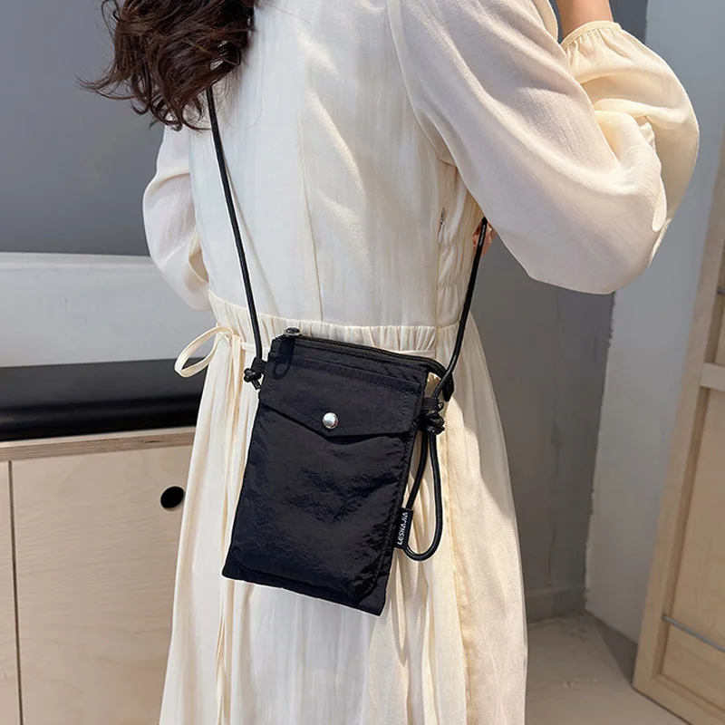 Straße gewaschen Nylon Umhängetasche für Frauen Mode Telefon Messenger Bag weibliche Geldbörsen Designer Schultertaschen – Detail 2