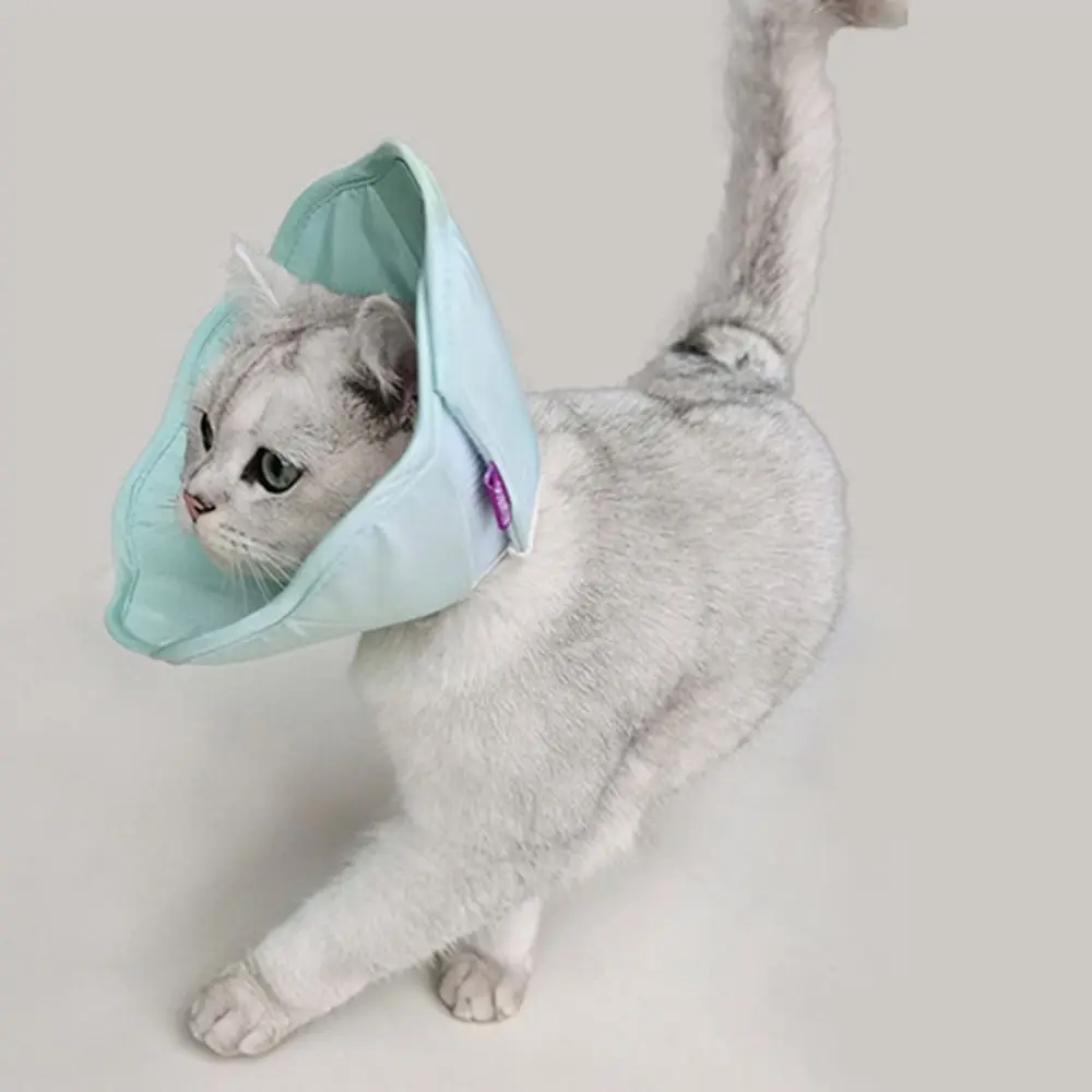 Gato ajustável anti-lamber círculo antiderrapante protetor gatinho pescoço cone confortável leve pet cone colar gato