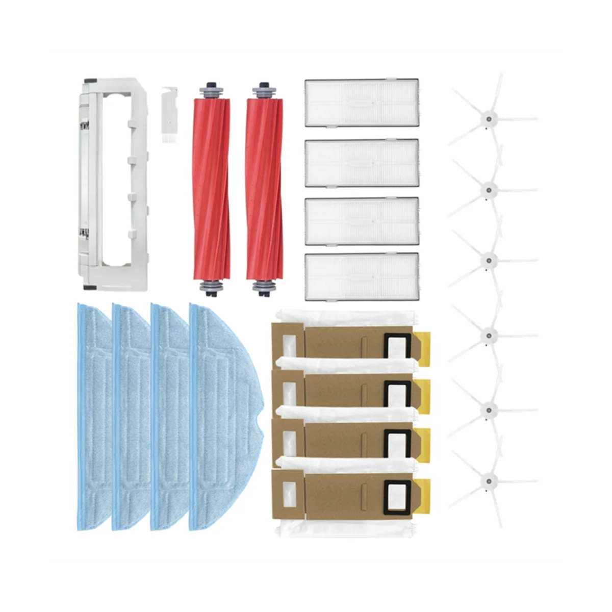 ชุดอุปกรณ์เสริมสำหรับ roborock S7 S7บวก T7S T7S บวกหุ่นยนต์ดูดฝุ่นพร้อมแปรงหลักด้านข้างถุงหูรูดตัวกรอง HEPA