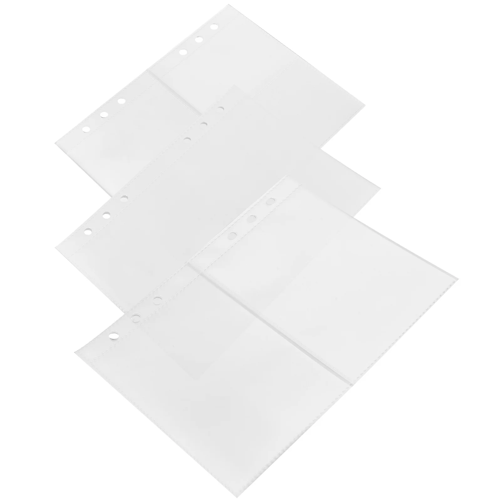 

3 Books of Loose Leaf Photo Album Pages Clear PP Sleeves for Cards Postcards Collectibles Protection Binder Insert Replacement