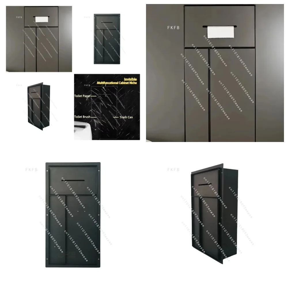 Recessed Stainless Steel Paper Towel Holder with Trash Can for Commercial Restroom