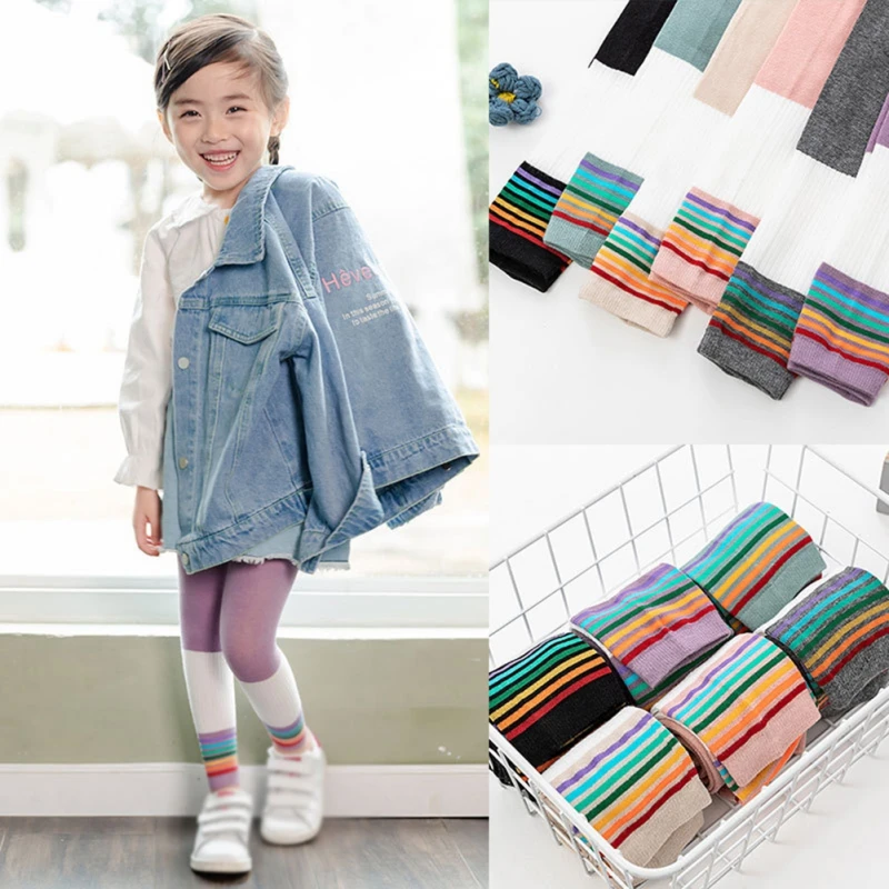 Spring Autumn Cheap Kids Leggings Cotton Jumpsuits for Girls Colorful Children\'s Pantyhose Korean Casual Baby Clothes 25-36M