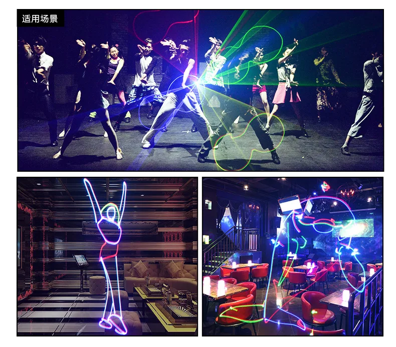 Lanju ไฟเลเซอร์ LED 500mW SD Card RGBW ควบคุมด้วยเสียงไฟรูปการ์ตูน3D DISCO DJ PARTY Flash แสงเวที