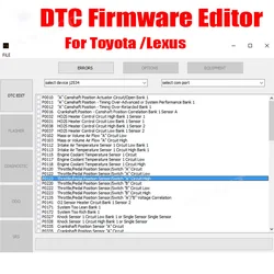 For Toyota / Lexus DTC Firmware Editor Software Support for 76Fхххх Microcontrollers English Version