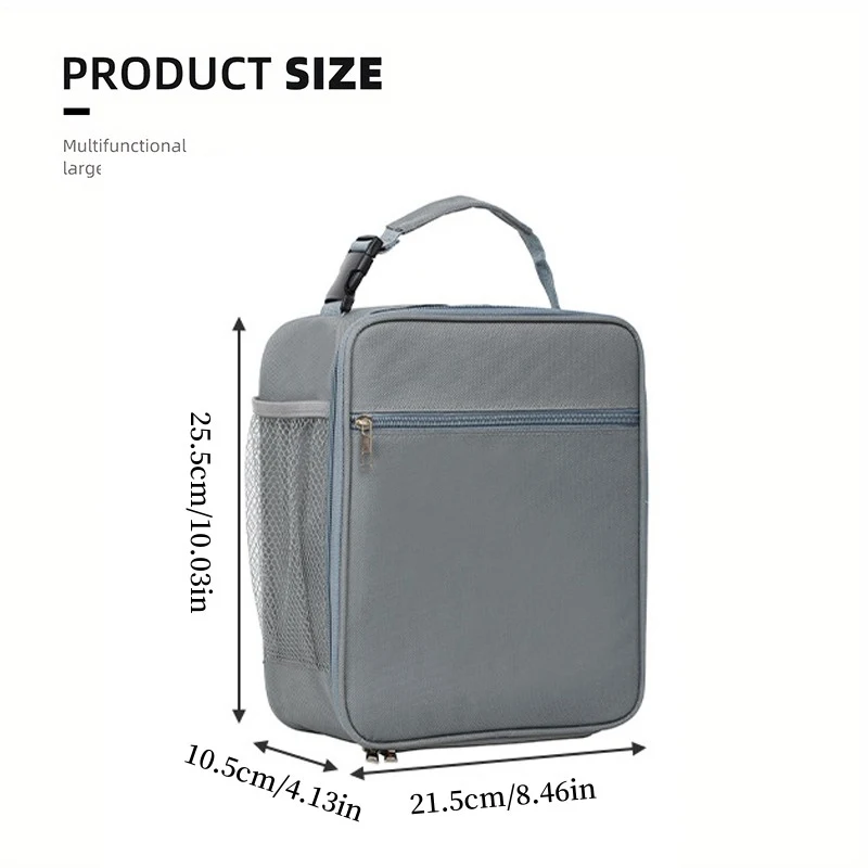 Nueva bolsa de almuerzo con aislamiento de gran capacidad, bolsa de caja de almuerzo portátil impermeable gruesa de papel de aluminio para estudiantes trabajadores de oficina