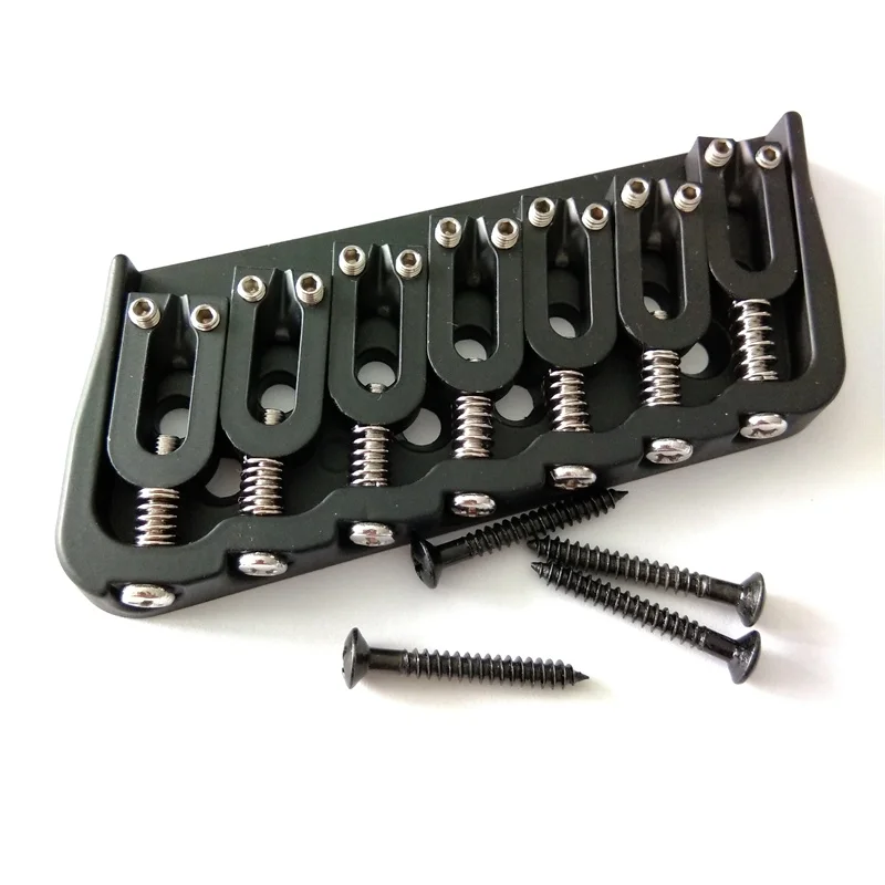 

Fan Fretted 7 Strings Electric Guitar Bridge,Through Body Fixed Bridge Black Guitar Bridge BJH-620