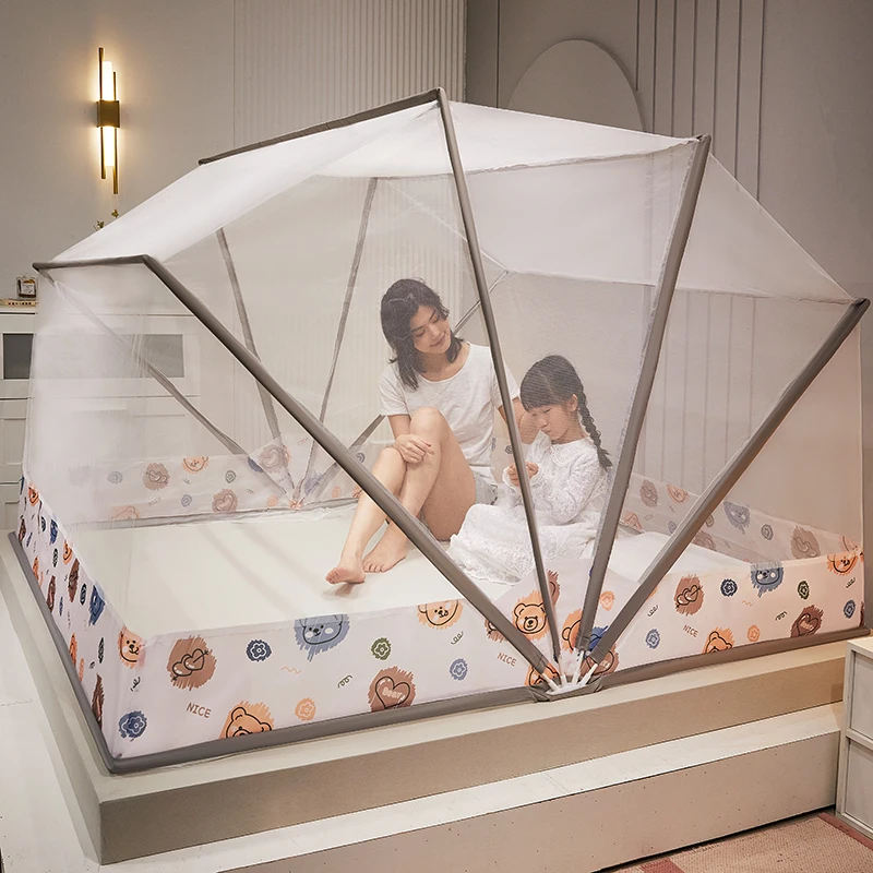 new upgraded high free installation foldable six-strand folding bed net